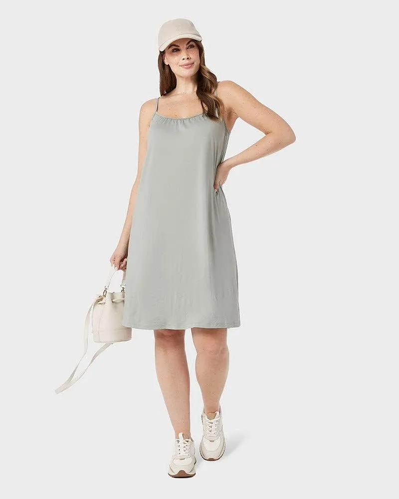 32 Degrees Womens Cool Flowy Bra Dress | with Built-in Cups | Relaxed Fit | Adjustable Spaghetti Strap