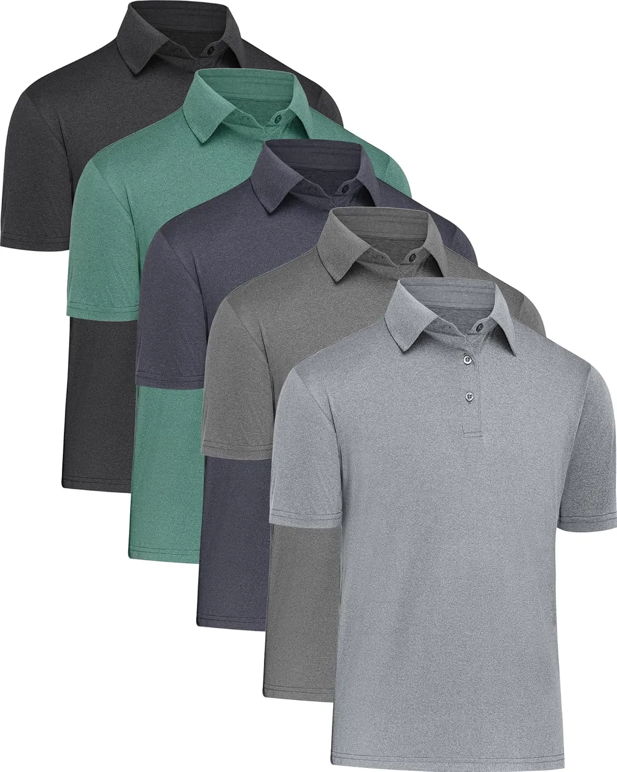 4/5 Pack Mens Polo Shirts Short Sleeve Quick Dry Moisture Wicking Casual Golf T Shirts for Men