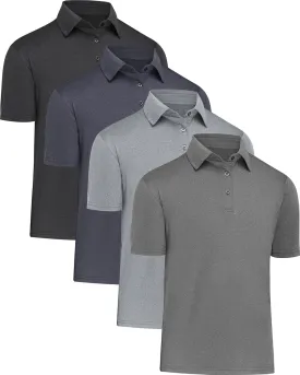 4/5 Pack Mens Polo Shirts Short Sleeve Quick Dry Moisture Wicking Casual Golf T Shirts for Men