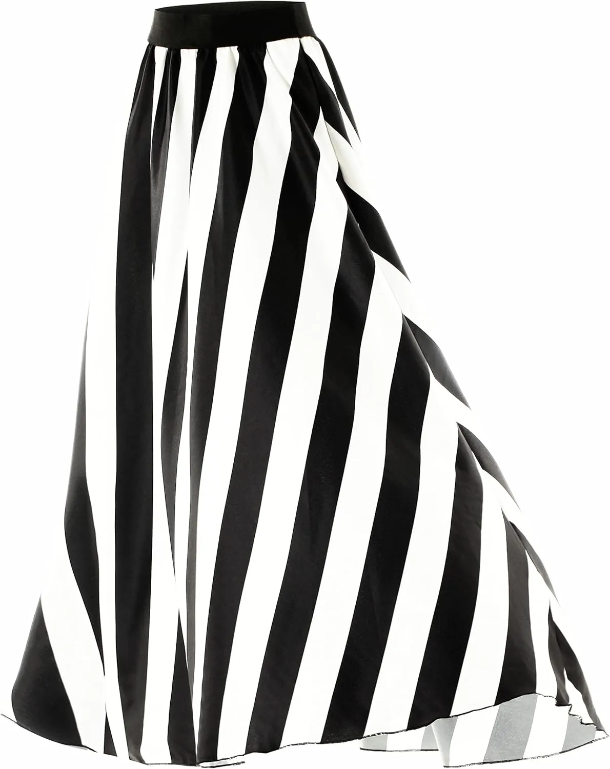 Afibi Women Chiffon Mopping Floor Length Big Hem Solid Beach High Waist Maxi Skirt