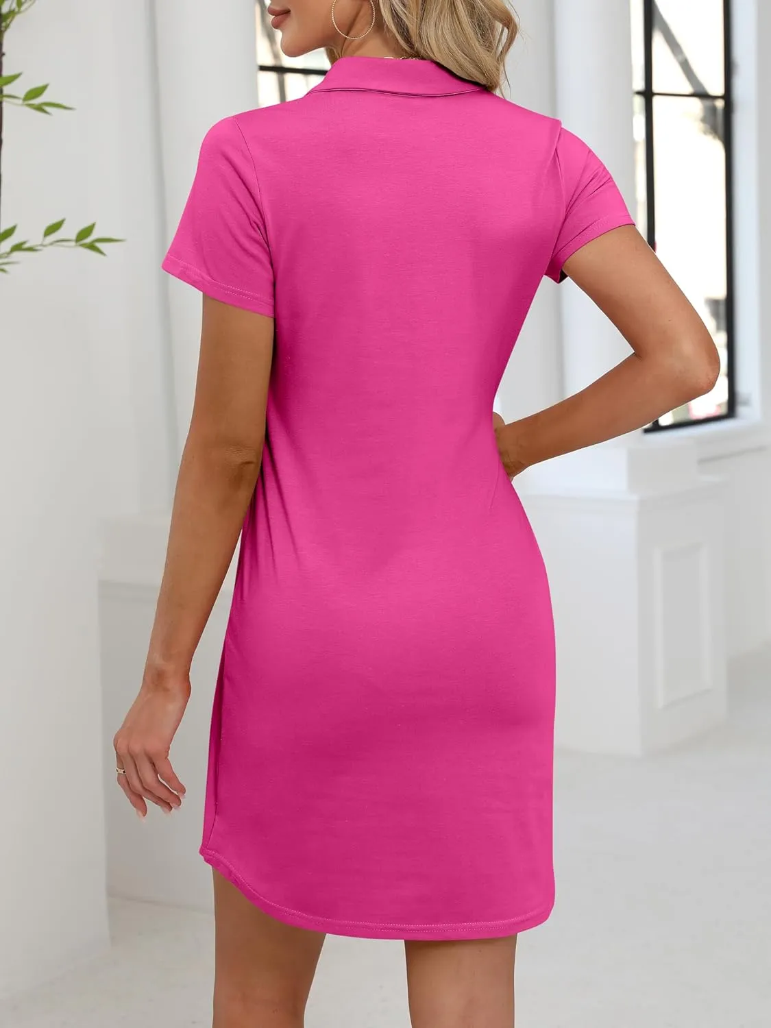 ANRABESS Womens Casual Summer T Shirt Dress Short Sleeve V Neck Mini Shift Dresses 2025 Fashion Vacation Travel Outfit