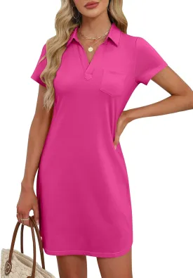 ANRABESS Womens Casual Summer T Shirt Dress Short Sleeve V Neck Mini Shift Dresses 2025 Fashion Vacation Travel Outfit