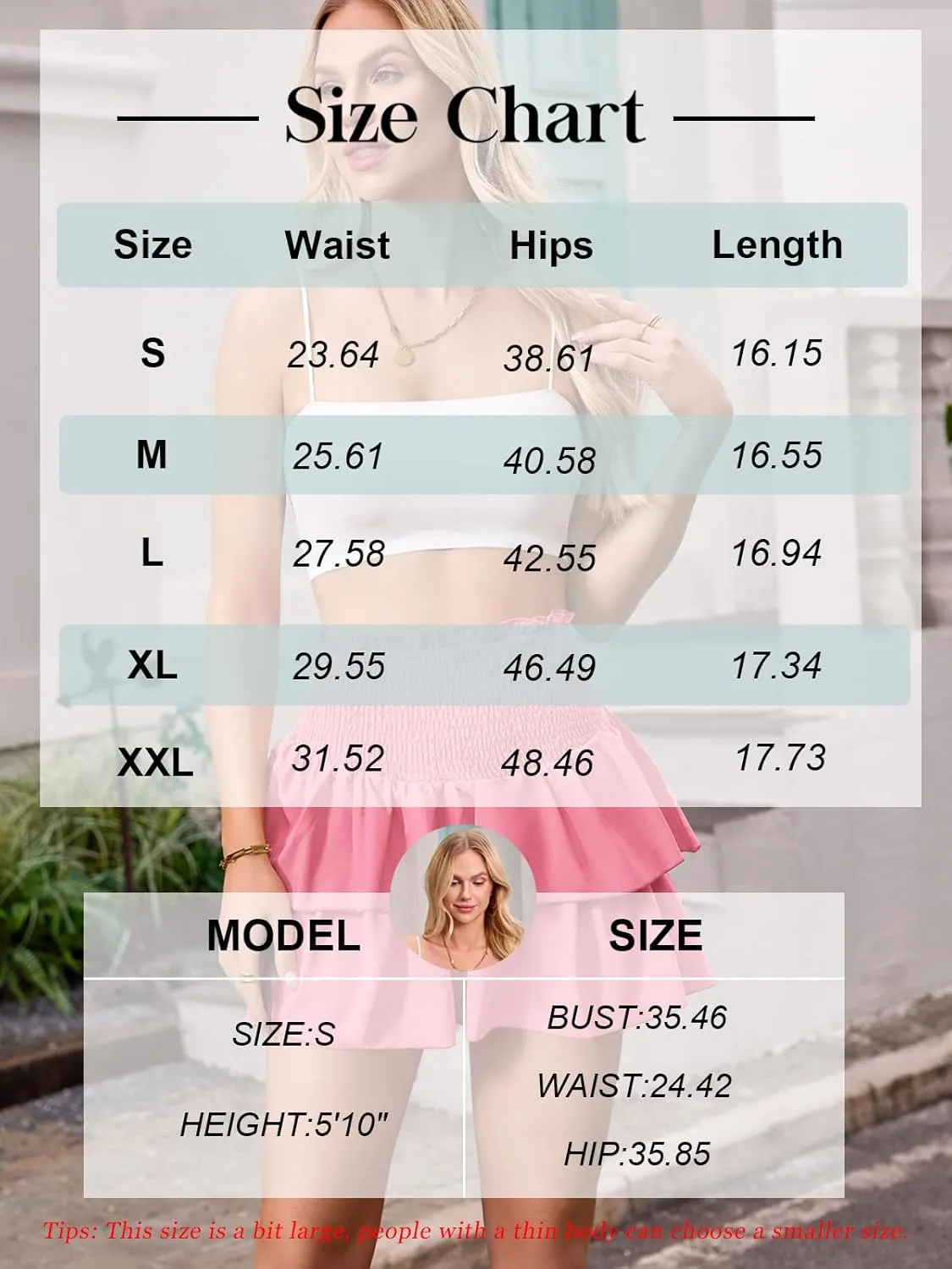 ANRILITA Mini Skirts for Women High Waist Ruffle Cute Flowy Skirt Casual Layered Skort with Shorts
