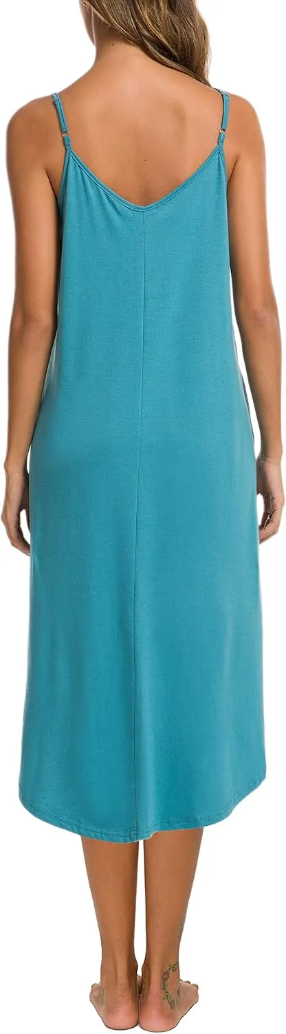AVIIER Nightgowns for Women Sexy Lingerie Dress Soft Full Slips Dresses with Pockets