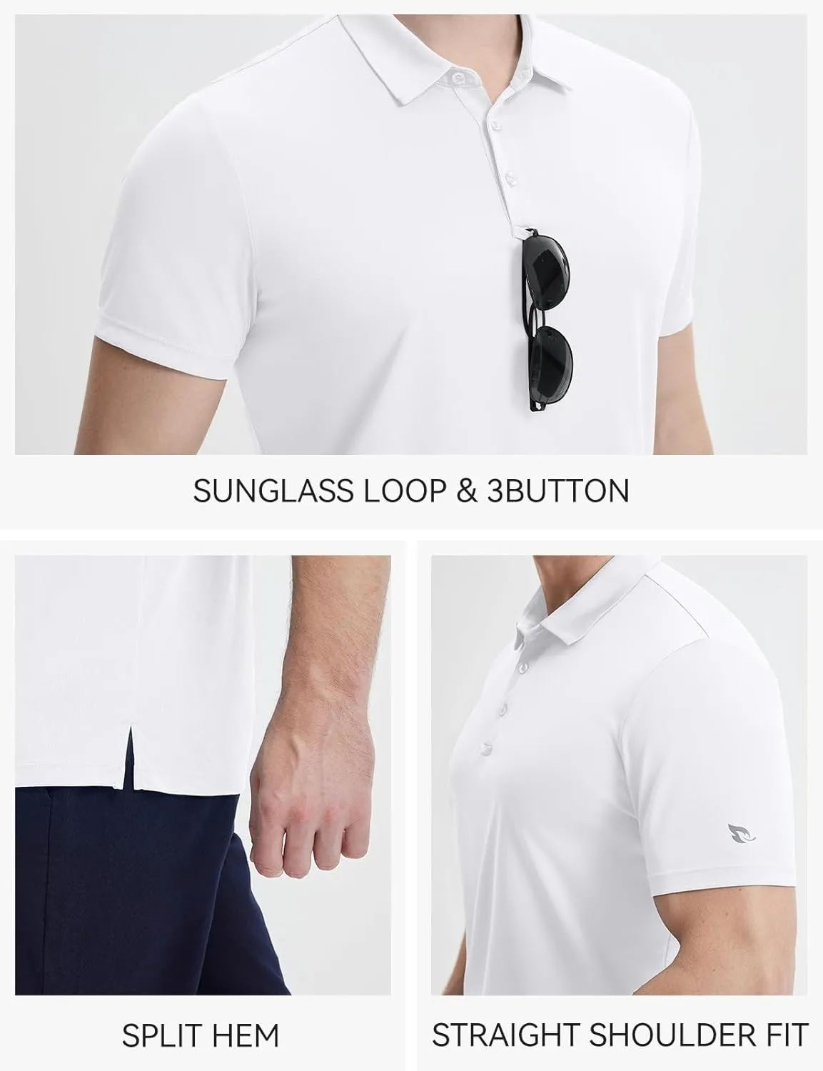 baleaf Men's Long Sleeve Golf Shirt Collared Shirts Polo UPF 50  Lightweight Quick Dry Work Casual Outdoor