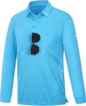 baleaf Men's Long Sleeve Golf Shirt Collared Shirts Polo UPF 50  Lightweight Quick Dry Work Casual Outdoor