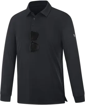 baleaf Men's Long Sleeve Golf Shirt Collared Shirts Polo UPF 50  Lightweight Quick Dry Work Casual Outdoor