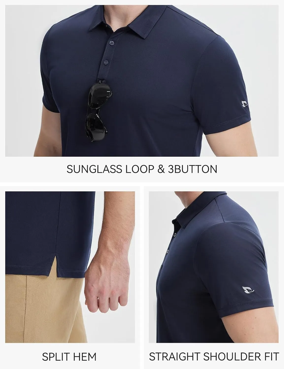 baleaf Men's Long Sleeve Golf Shirt Collared Shirts Polo UPF 50  Lightweight Quick Dry Work Casual Outdoor