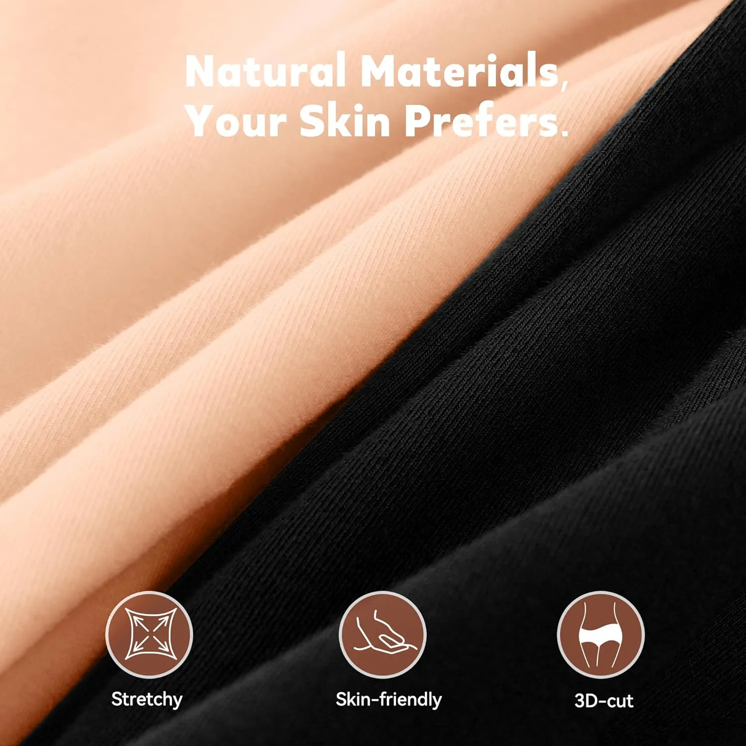 BAMBOO COOL Women's Boyshort Panties Seamless High Waist Underwear Stretchy Moisture Wicking Boxer Briefs for Ladies 5 Pack