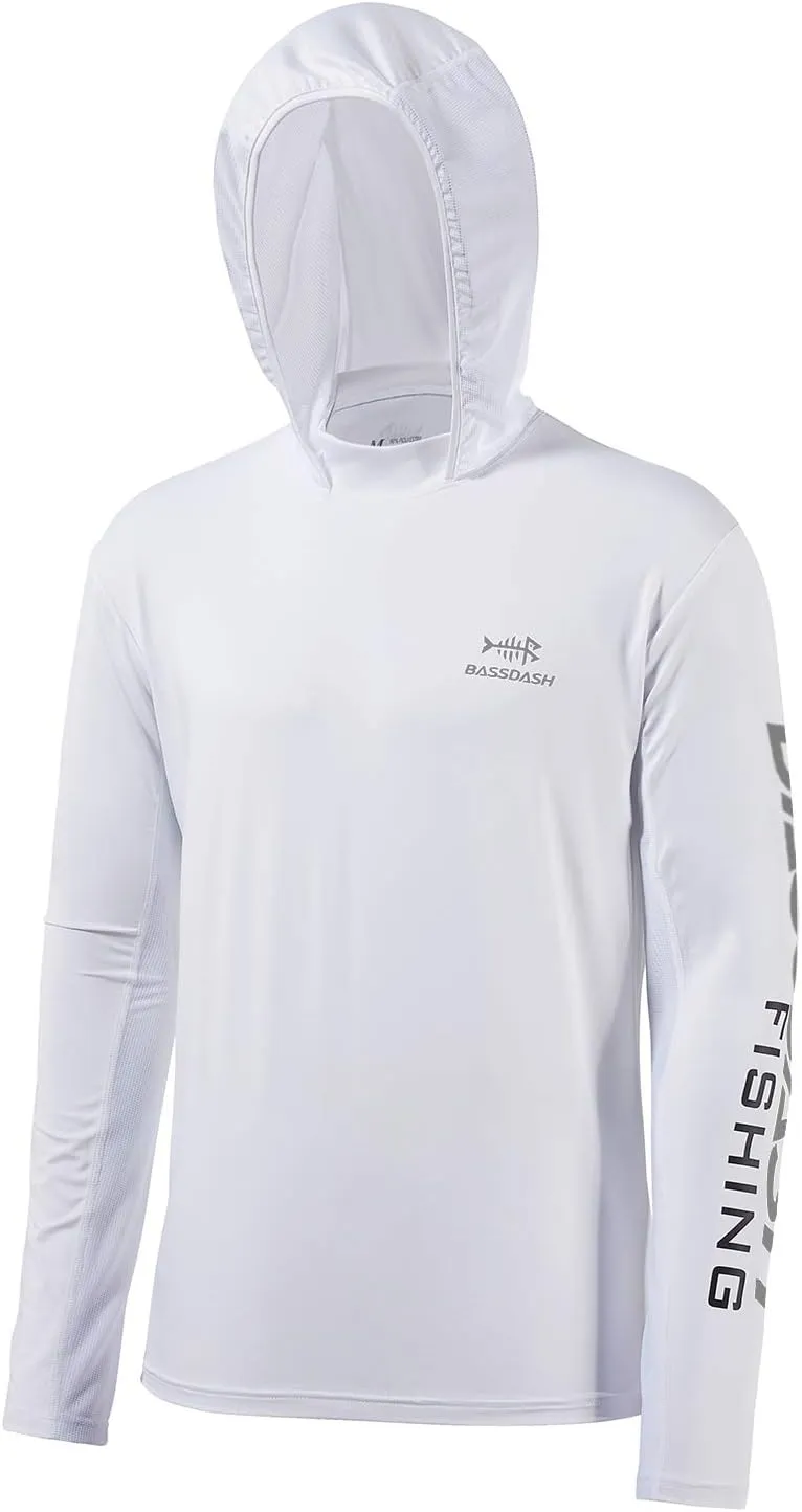 BASSDASH UPF 50  Mens UV Sun Protection Long Sleeve Performance Fishing Hoodie Hooded Shirts