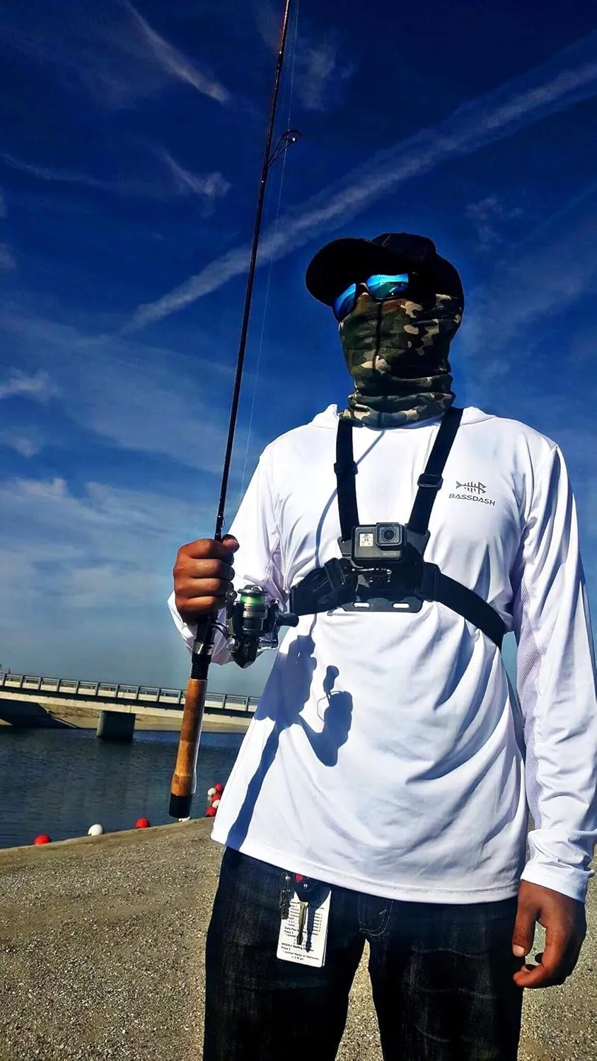 BASSDASH UPF 50  Mens UV Sun Protection Long Sleeve Performance Fishing Hoodie Hooded Shirts