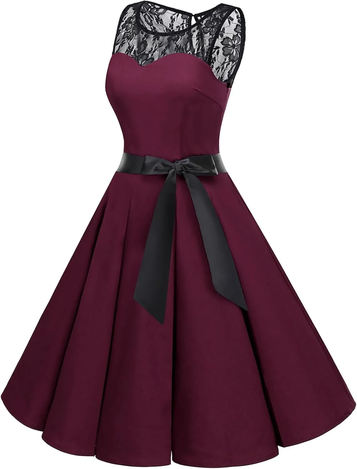 Bbonlinedress Women's 1950s Vintage Rockabilly Swing Dress Lace Cocktail Prom Party Wedding Guest Dress