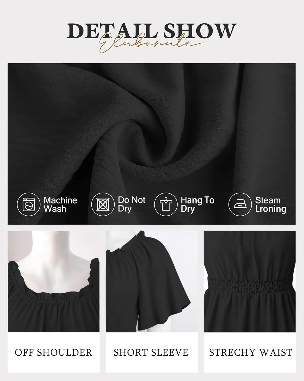 Bebonnie Women's Summer Sexy Off The Shoulder Peplum Tops Ruffle Sleeve Dressy Blouses