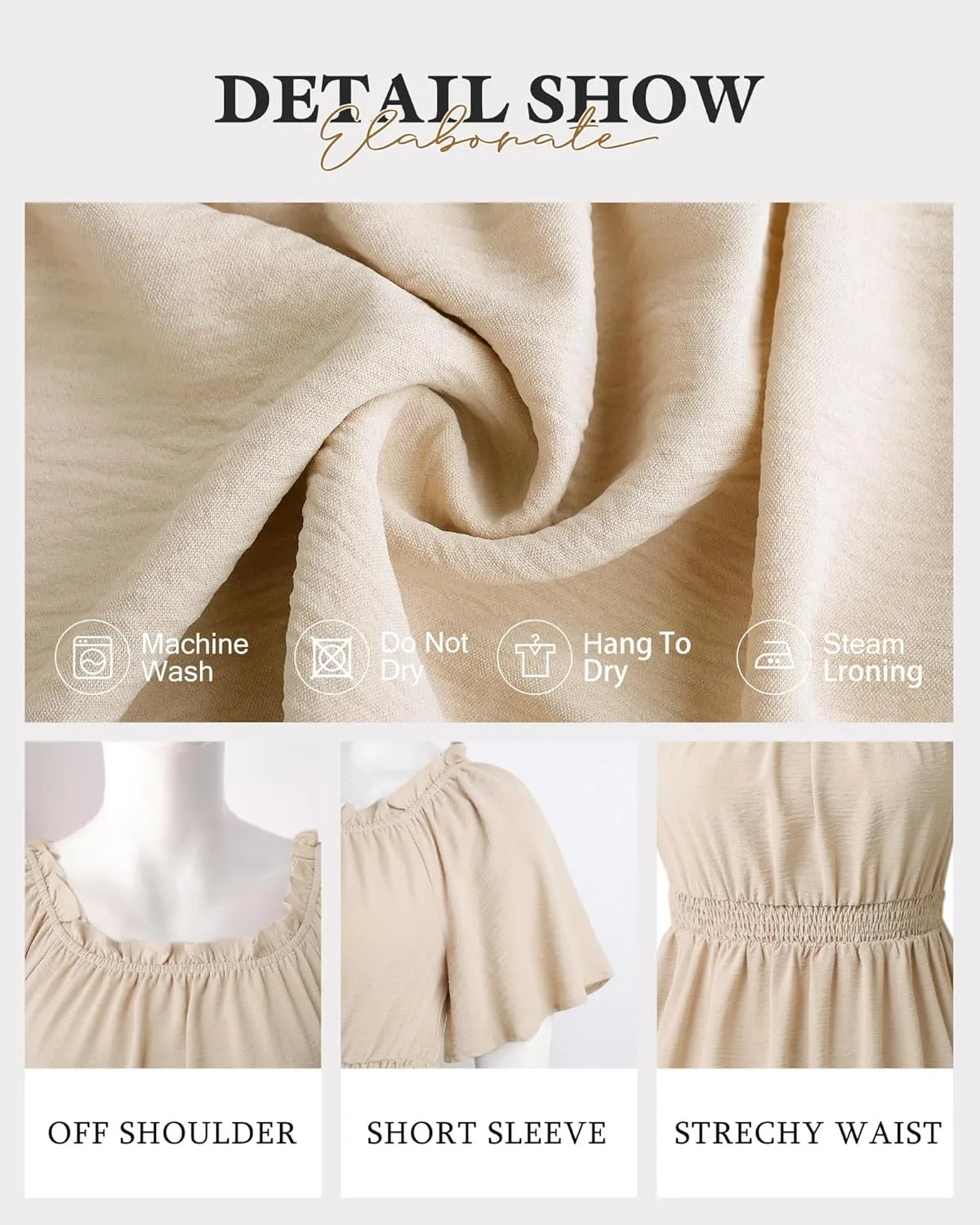 Bebonnie Women's Summer Sexy Off The Shoulder Peplum Tops Ruffle Sleeve Dressy Blouses