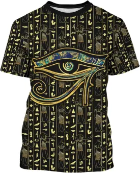 BJU Ancient Egypt Graphic T-Shirt Crewneck Tee 3D Printed Short Sleeve Loose Casual Top Unisex