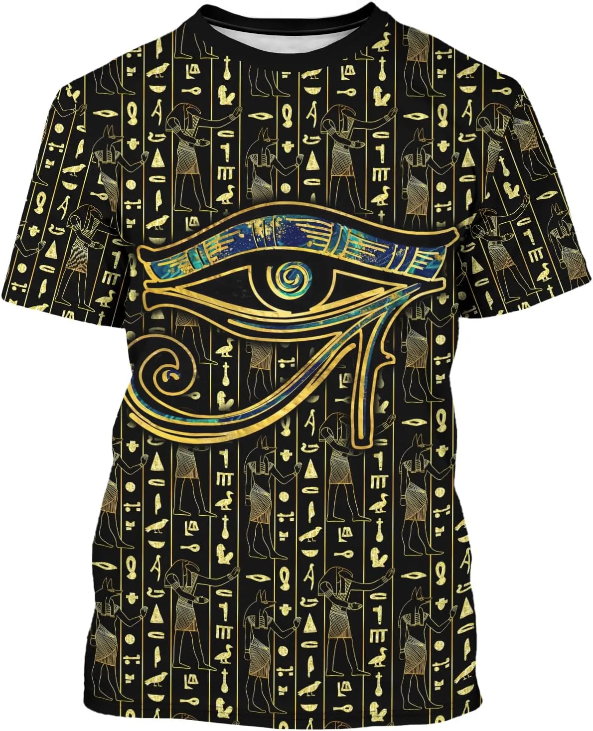 BJU Ancient Egypt Graphic T-Shirt Crewneck Tee 3D Printed Short Sleeve Loose Casual Top Unisex