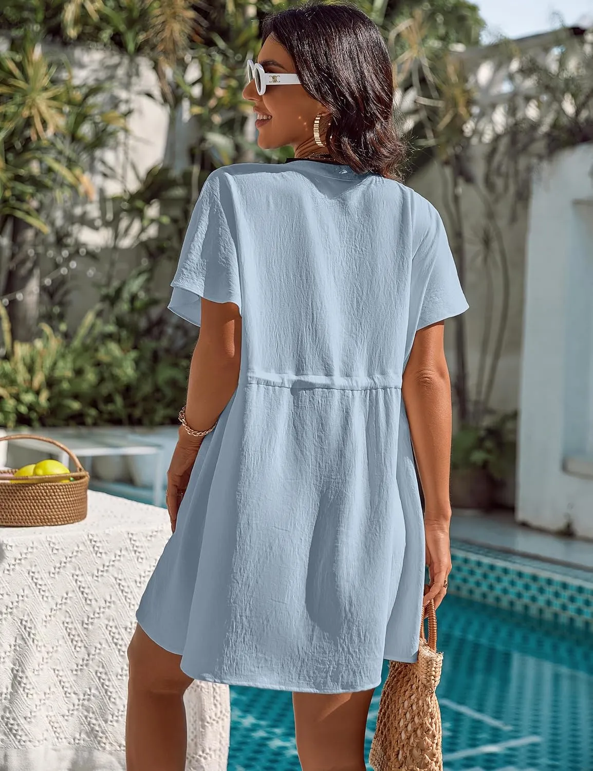 Blooming Jelly Women's Swimsuit Cover Ups Button Down Bathing Suit Coverups Bikini Beach Dress for Swimwear