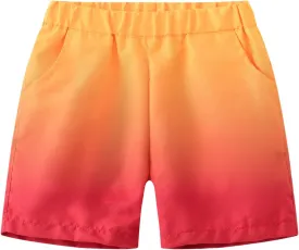 Boys Pull On Preppy Shorts Girls Cotton Elastic Quick Dry Athletic Running Shorts Kids Casual Summer Clothes with