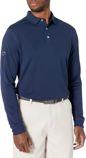 Callaway Mens Long Sleeve Core Performance Polo, Opti-Dri Technology, Sun Protection, Golf Polo Shirts for Men