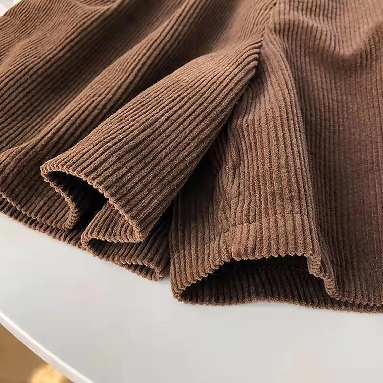Corduroy Shorts for Women Summer Mid-Waist Straight Wide Leg Shorts Dressy Buttons Fly Trendy Short with Pockets
