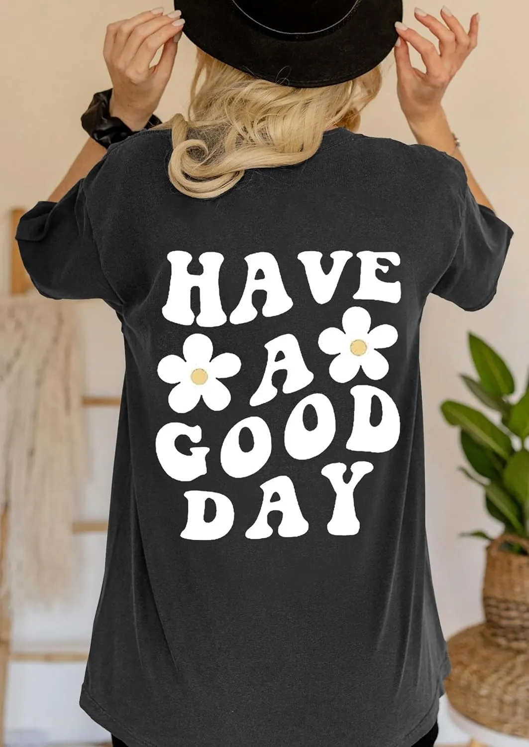 CSDAJIO Women's Trendy Oversized T Shirt Graphic Tee Crewneck Short Sleeve Loose Cute Going Out Summer Tops