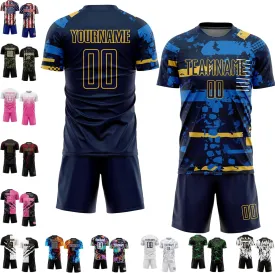 Custom Men Women Youth Soccer Jersey Personalized Boys Soccer Shirts and Shorts with Team Name Number Logo