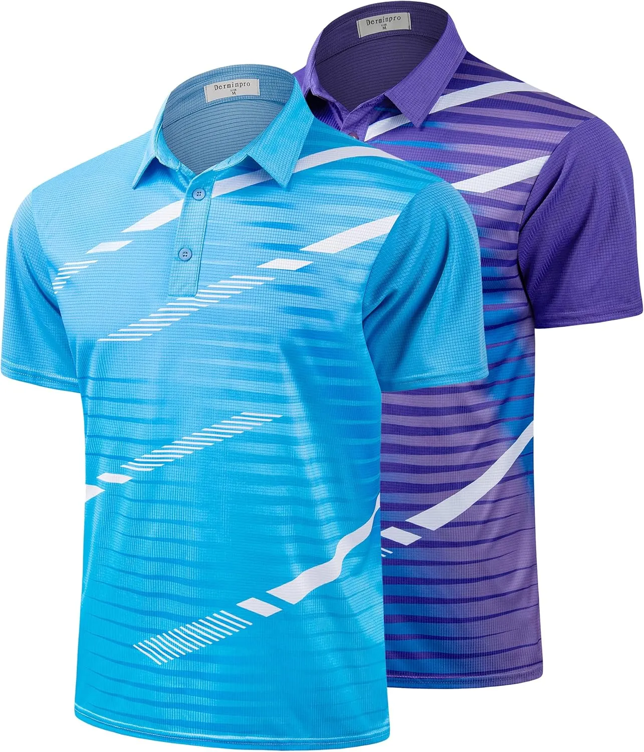 Derminpro Men's Fashion Collared Stretch Fit Casual Short Sleeve Quick Dry Golf Polo Shirts