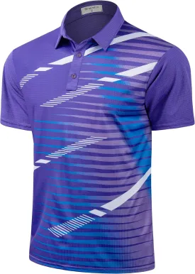 Derminpro Men's Fashion Collared Stretch Fit Casual Short Sleeve Quick Dry Golf Polo Shirts