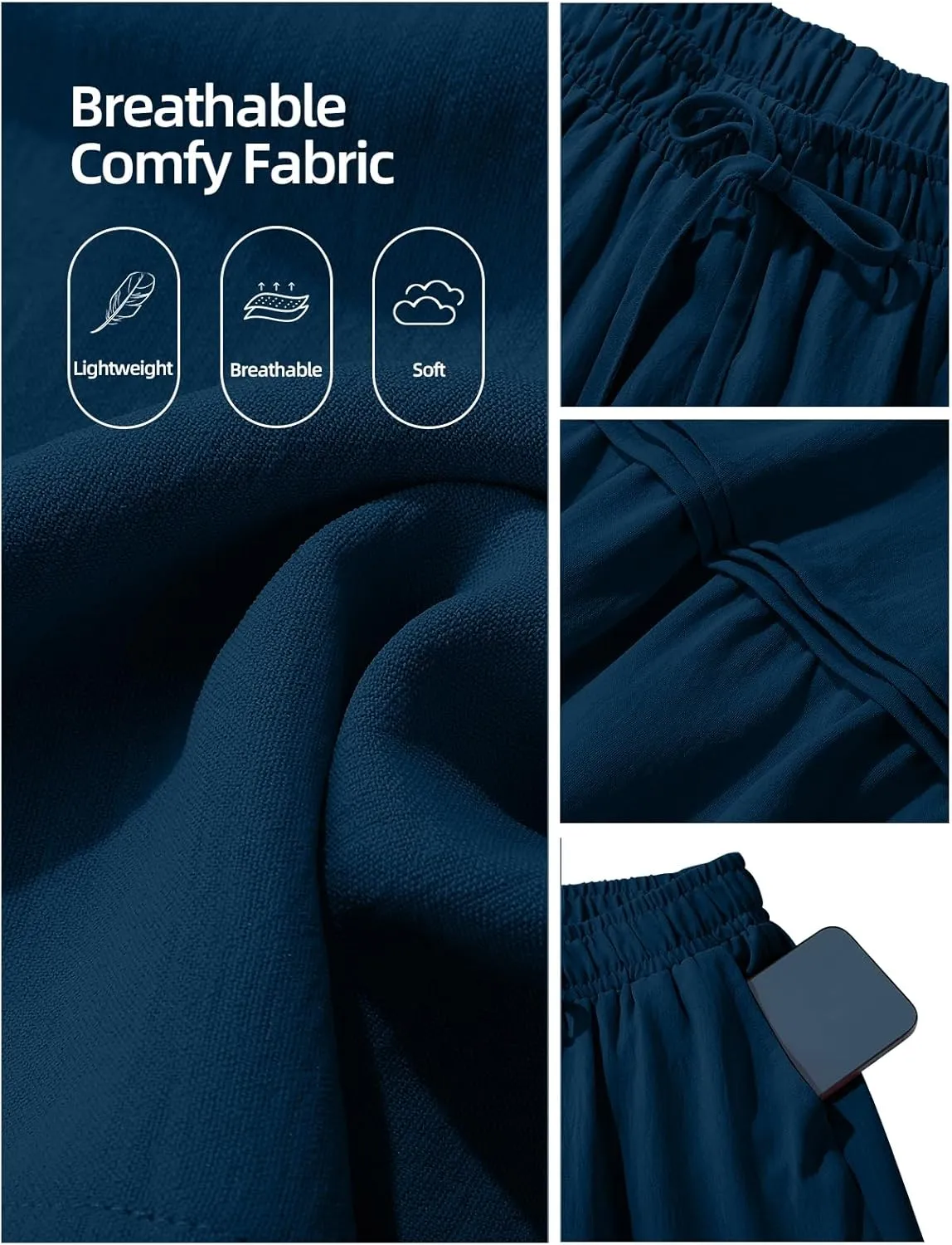 DRESSTELLS Women's Midi Skirts with Pockets Elastic High Waist Flowy Swing A Line Casual Long Skirt