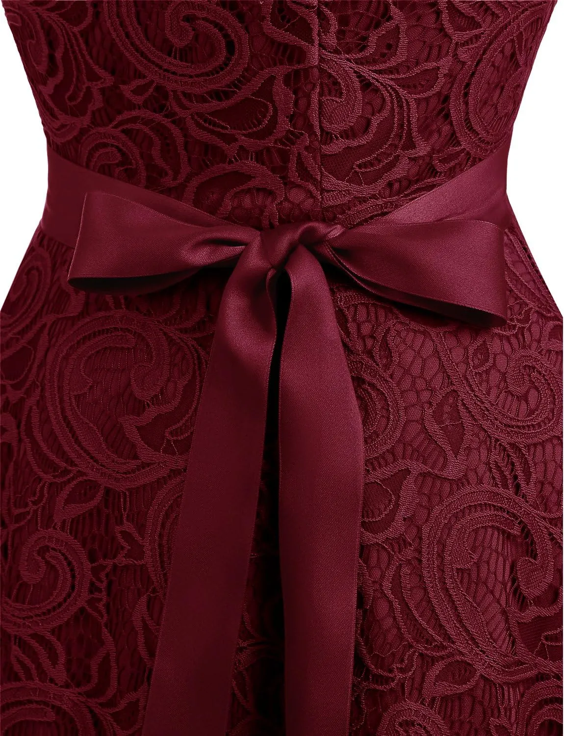 Dressystar Women Floral Lace Bridesmaid Party Dress Short Prom Dress V Neck