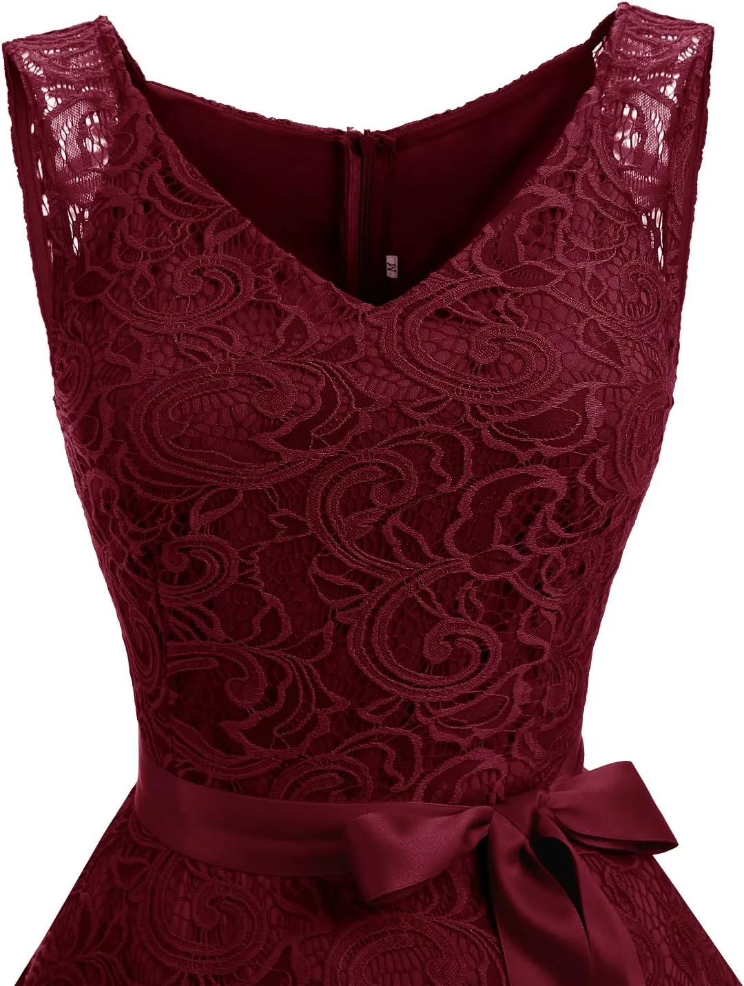 Dressystar Women Floral Lace Bridesmaid Party Dress Short Prom Dress V Neck