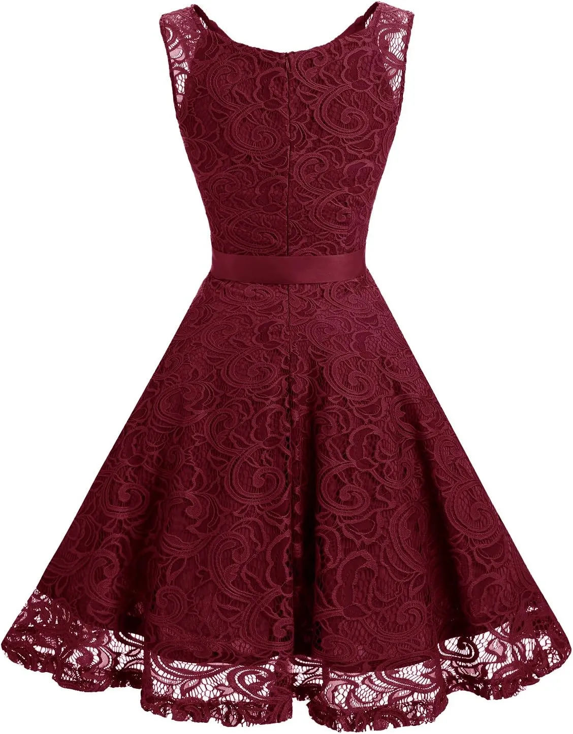 Dressystar Women Floral Lace Bridesmaid Party Dress Short Prom Dress V Neck
