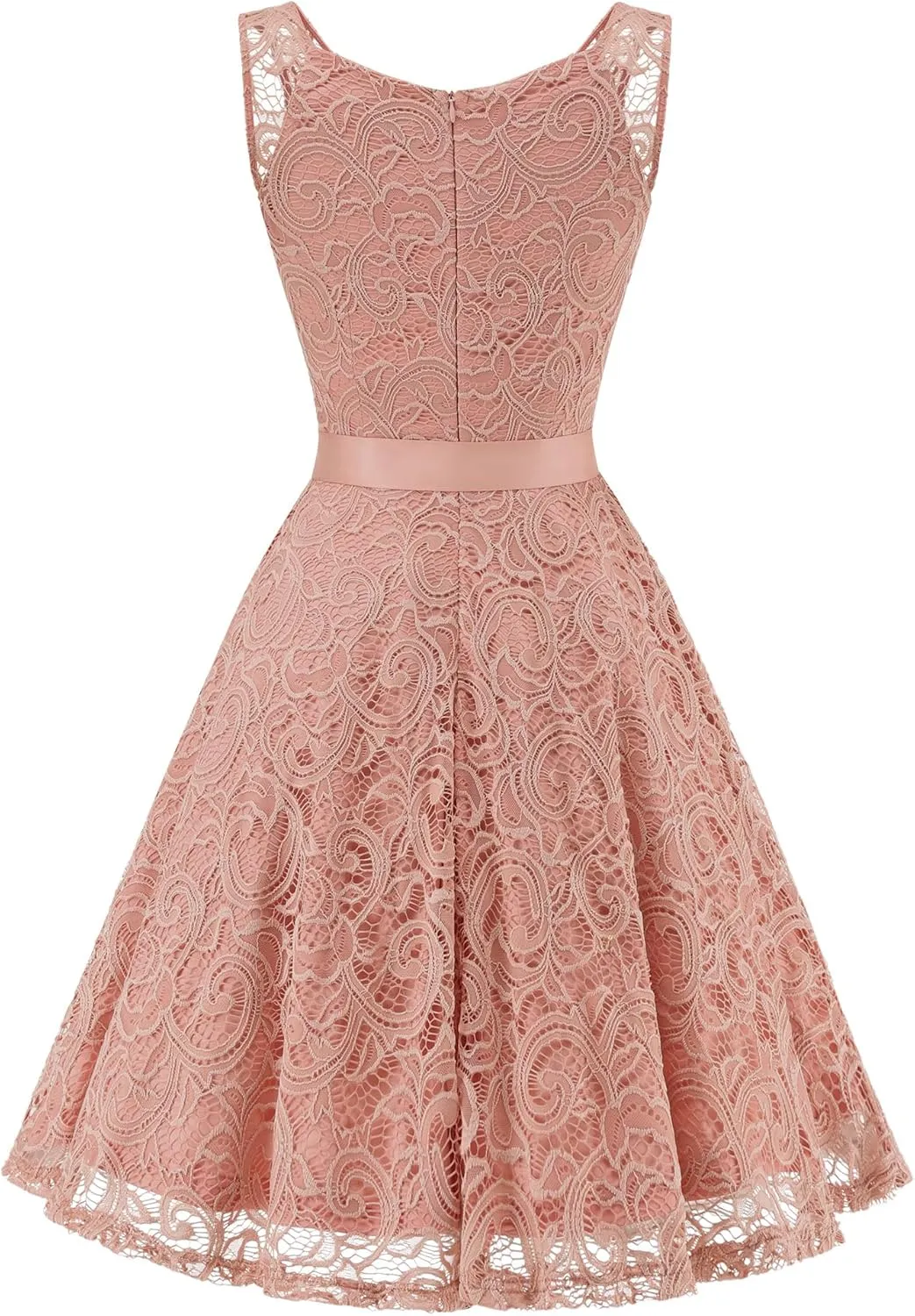 Dressystar Women Floral Lace Bridesmaid Party Dress Short Prom Dress V Neck