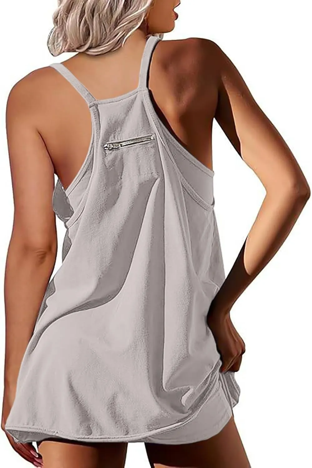Ebifin Women's Summer Mini Dress Casual Workout Tennis Dress with Shorts Sleeveless Althletic Dresses