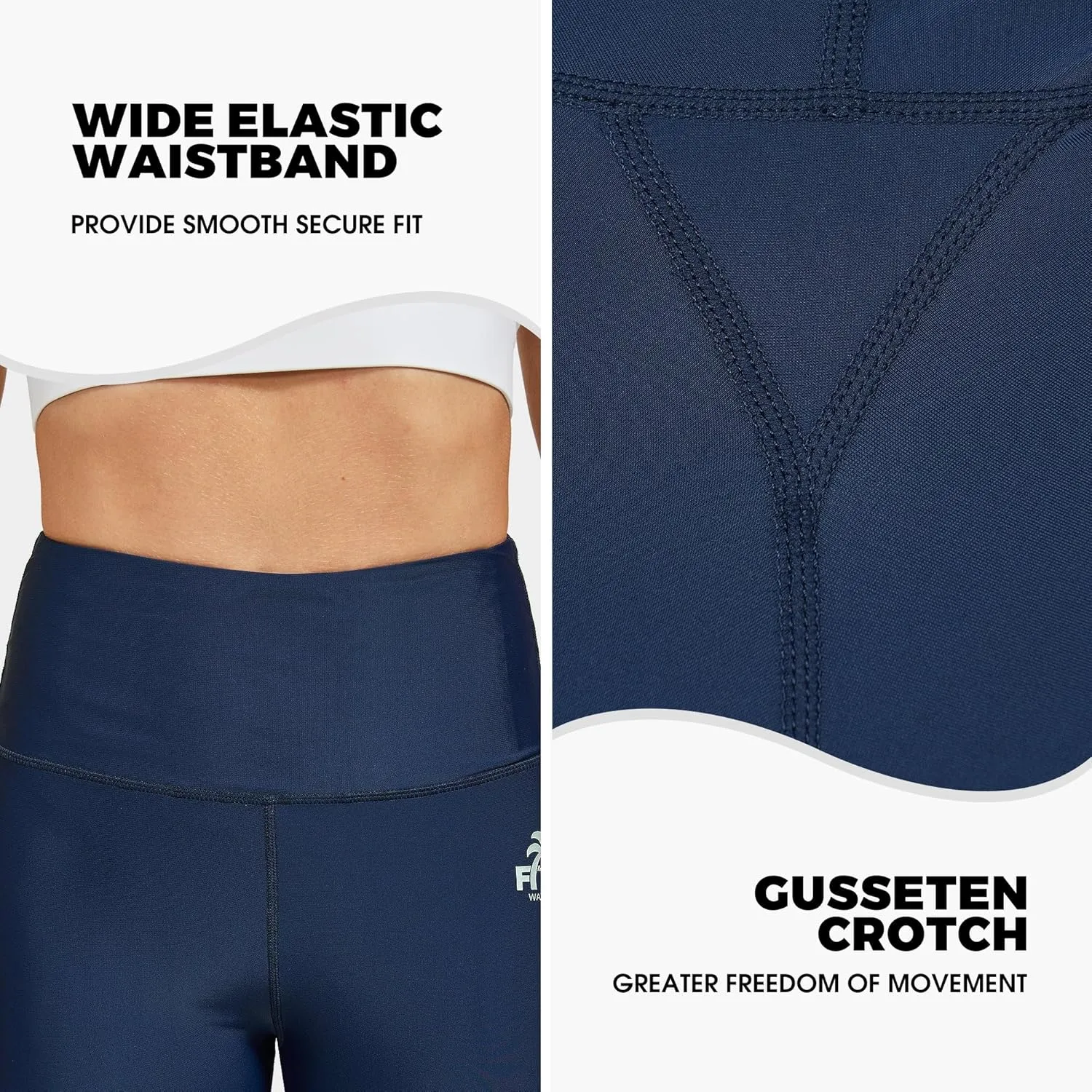 FitsT4 Sports Women's Swimming Leggings UPF 50  High Waisted with Pockets Swim Pants