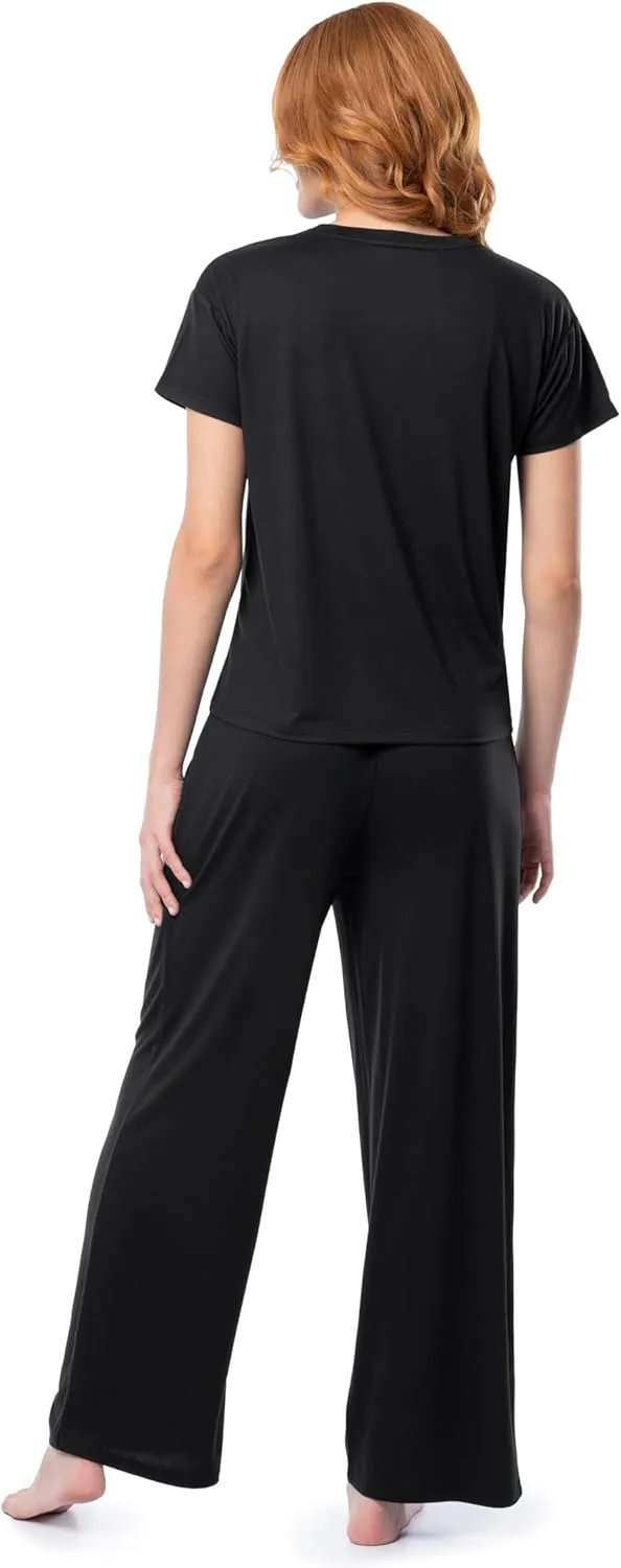 Fruit of the Loom Women's Drop Shoulder Tee and Convertible Waist Sleep Set
