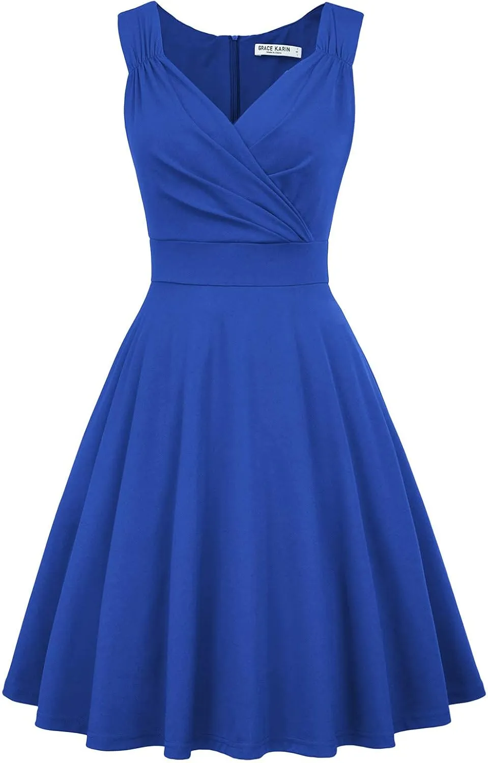GRACE KARIN Women's Sleeveless Wrap V-Neck A-line Bridesmaid Cocktail Party Dress