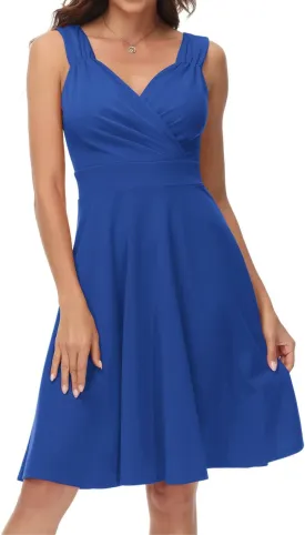 GRACE KARIN Women's Sleeveless Wrap V-Neck A-line Bridesmaid Cocktail Party Dress