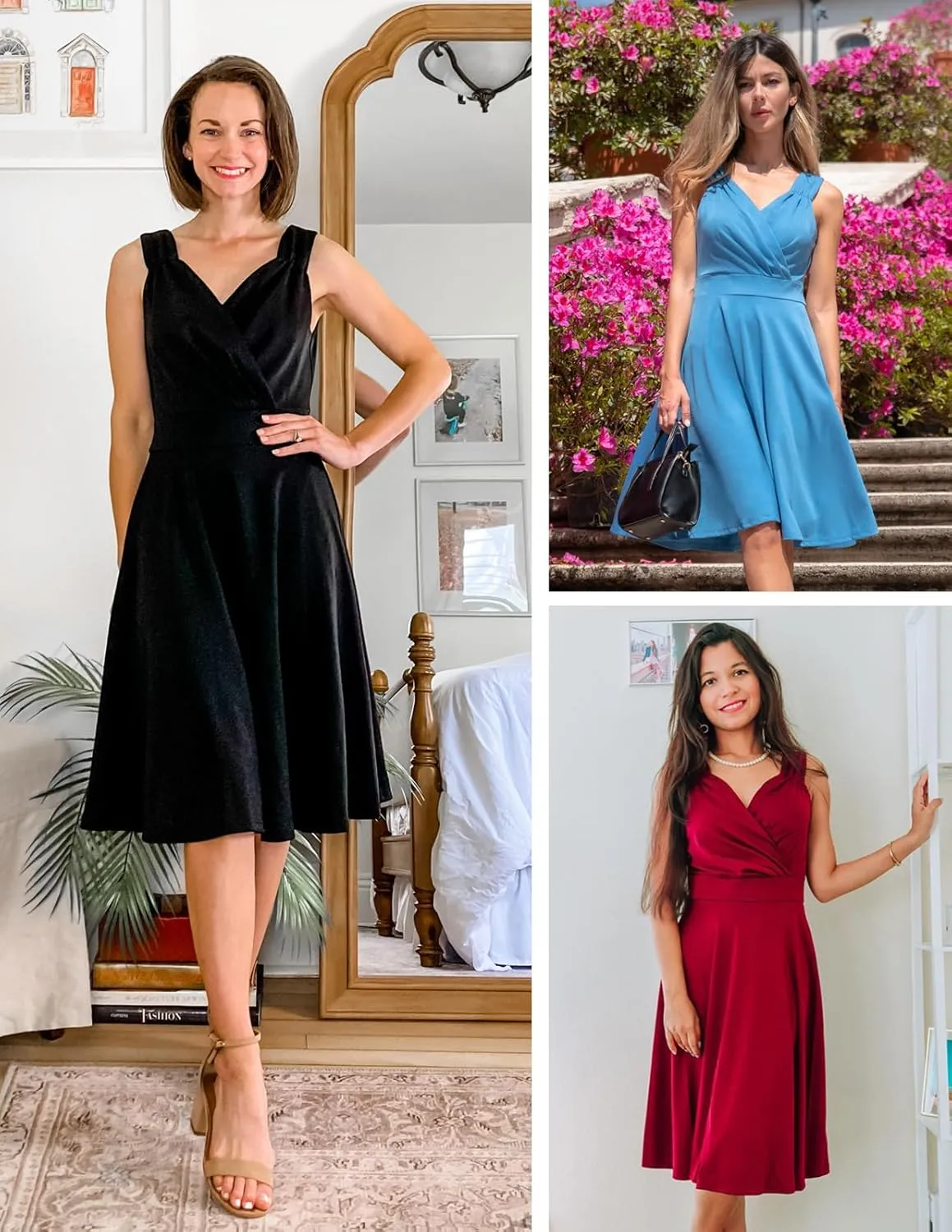 GRACE KARIN Women's Sleeveless Wrap V-Neck A-line Bridesmaid Cocktail Party Dress