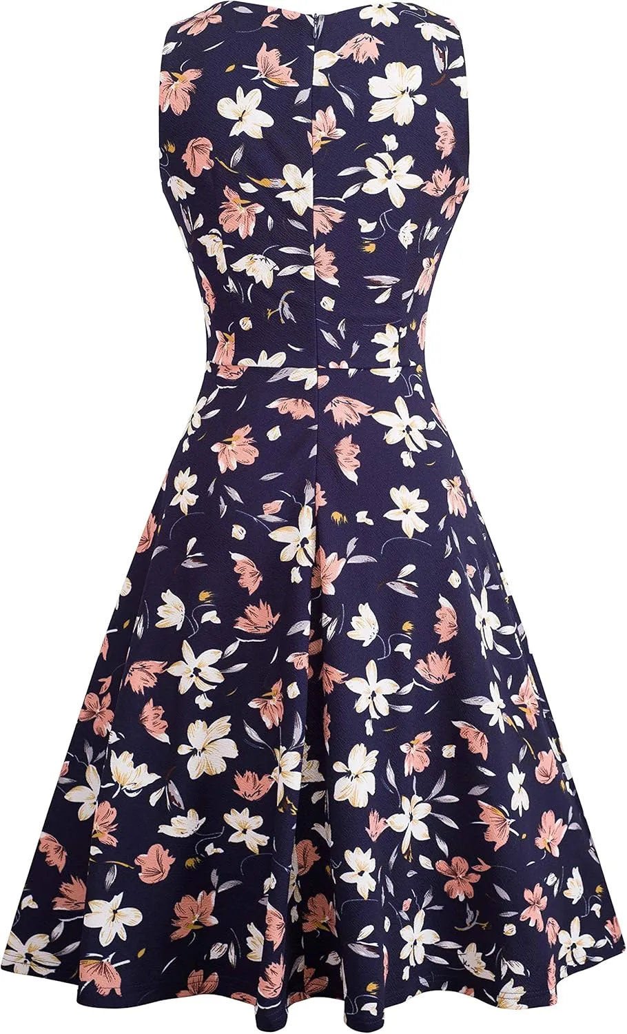 HOMEYEE Women's Cocktail A-Line Embroidery Casual Party Summer Wedding Guest Dress A079