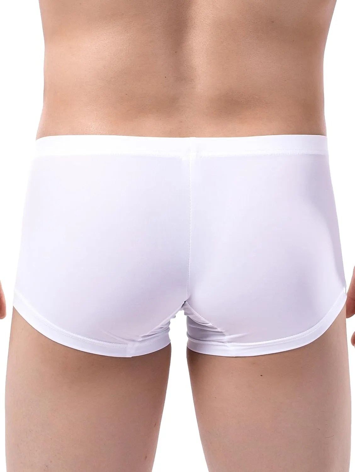 IKINGSKY Men's Silky Boxer Briefs Soft Bulge Shorts Underwear Sexy Low Rise Trunk Under Panties for Men