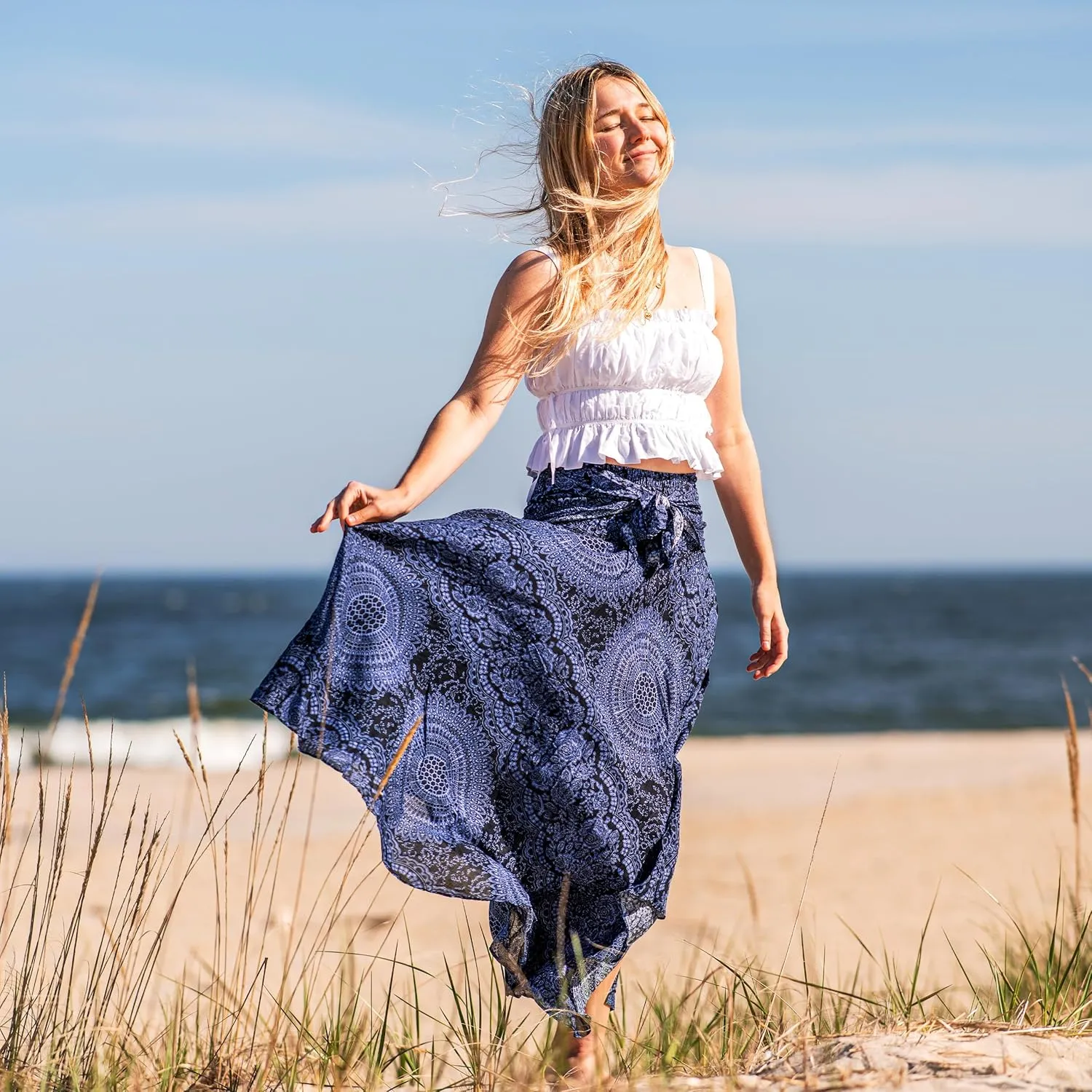 Long Skirts for Women Maxi Boho Skirt Floral Print