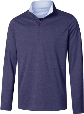 Long Sleeve Golf Shirt Men 1/4 Zip Pullover Mens Long Sleeve Sun Protection Shirts UPF 50 Lightweight Athletic Pullover