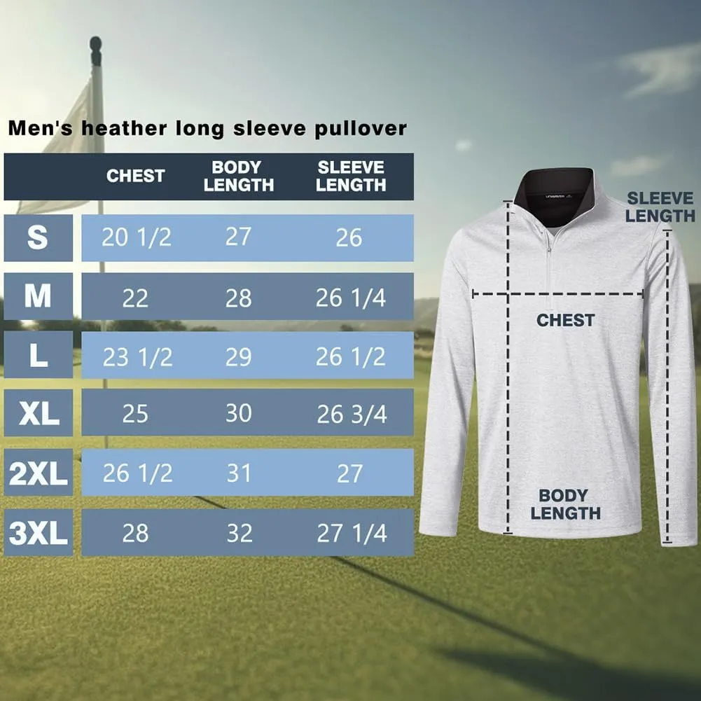 Long Sleeve Golf Shirt Men 1/4 Zip Pullover Mens Long Sleeve Sun Protection Shirts UPF 50 Lightweight Athletic Pullover