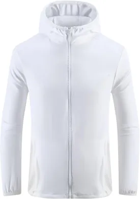 Long Sleeve Sun Shirts for Men Full Zipper UPF 50  Protection Fishing Rashguard Hoodie Quick Dry Athletic Jacket
