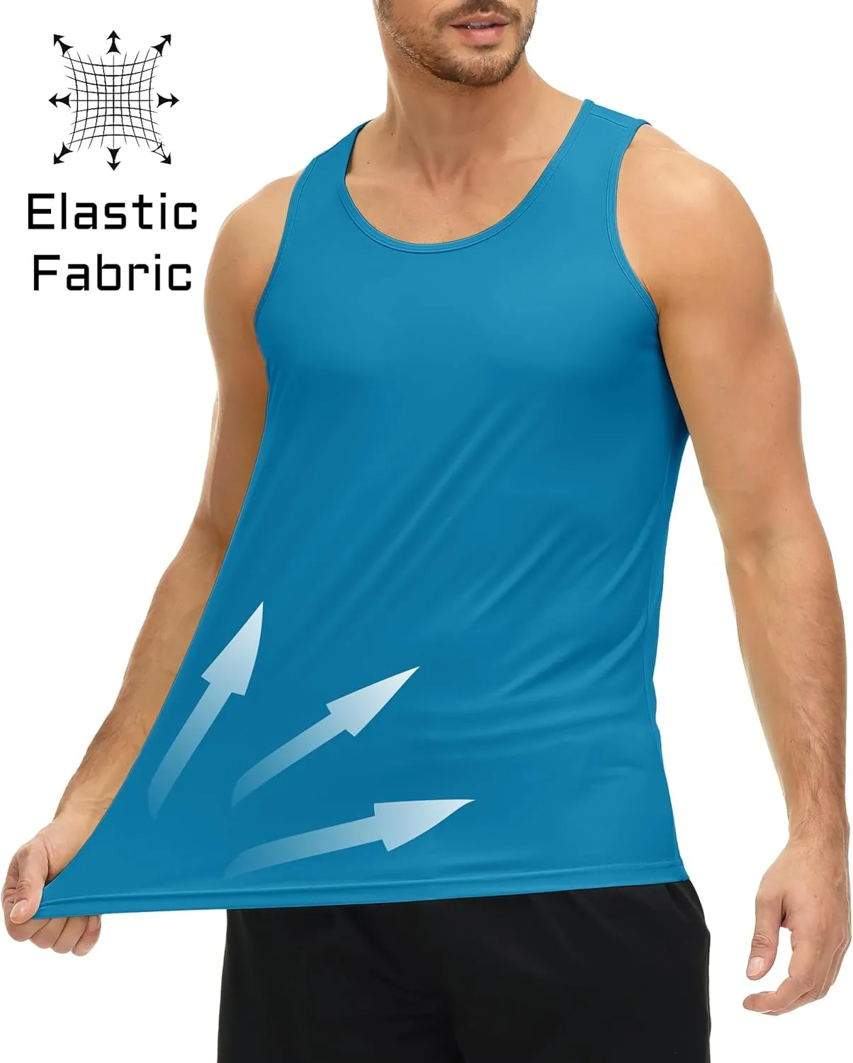MAGCOMSEN Men's UPF 50  Tank Top Quick Dry Summer Workout Muscle Sleeveless Shirts for Swim Beach Bodybuilding