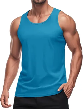 MAGCOMSEN Men's UPF 50  Tank Top Quick Dry Summer Workout Muscle Sleeveless Shirts for Swim Beach Bodybuilding