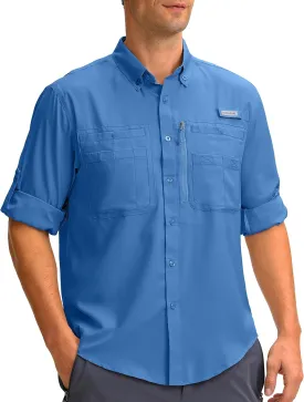 Men's Long Sleeve Sun Protection Fishing Shirt with Zipper Pockets UPF 50  Lightweight Cool Sun Shirts for Men Hiking Outdoor