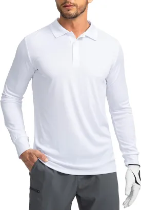 Men's Polo Shirt Long Sleeve Golf Shirts Lightweight UPF 50  Sun Protection Cool Shirts for Men Work Fishing Outdoor