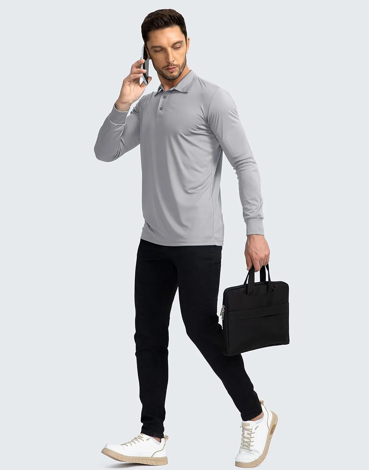 Men's Polo Shirt Long Sleeve Golf Shirts Lightweight UPF 50  Sun Protection Cool Shirts for Men Work Fishing Outdoor
